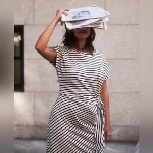 *NWT!* Universal Standard Breton Stripe Knot Dress In Black/Ecru Size S(14/16)